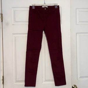 Hollister maroon skinny jeans